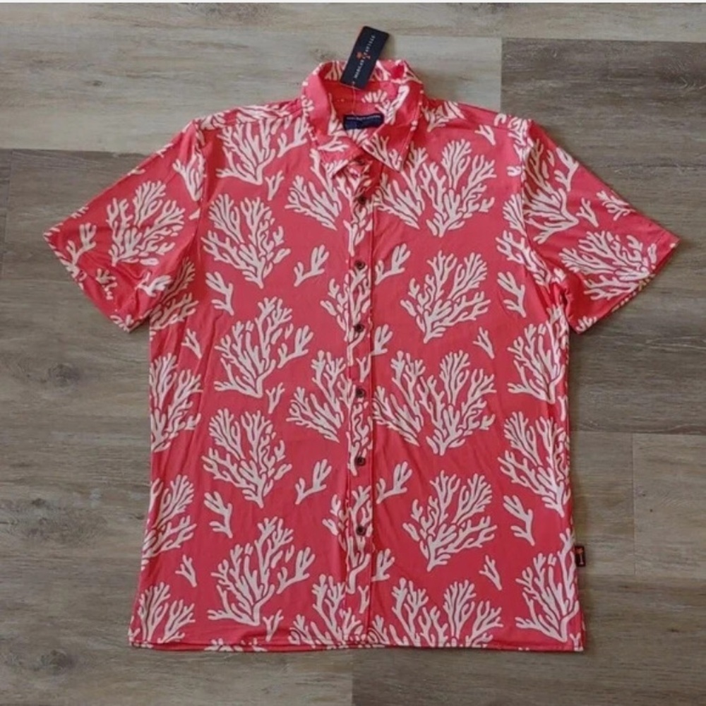 Margaritaville men’s coral shirt new